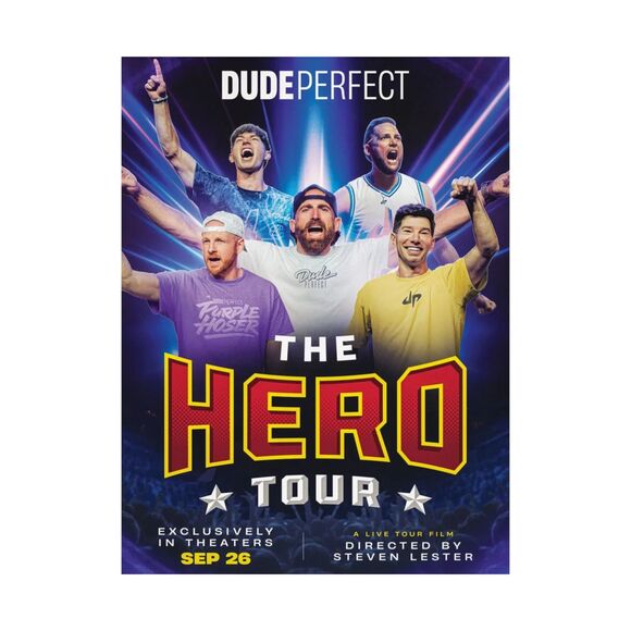 HUGE Dude Perfect The Hero Tour Popcorn Bucket 9" x 9.75" Regal Cinemas Exclusiv - Picture 11 of 11